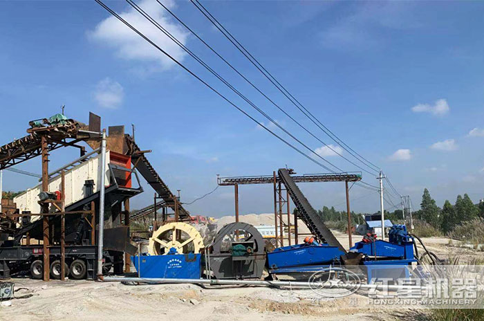 洗砂機(jī)搭配細(xì)沙回收機(jī)的現(xiàn)場