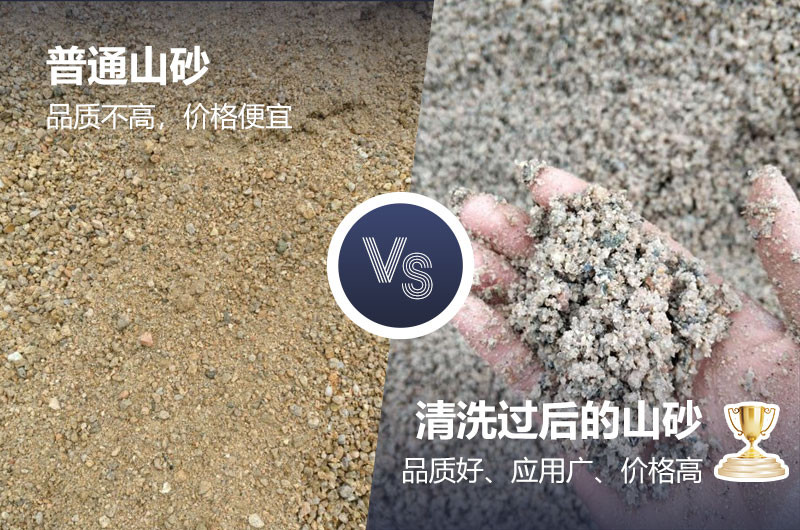清洗過(guò)的砂和沒(méi)洗過(guò)的砂對(duì)比圖